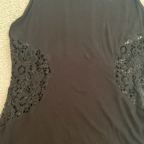 Rip Curl maxi dress black with side waist crochet cut outs L - Picture 12 of 12